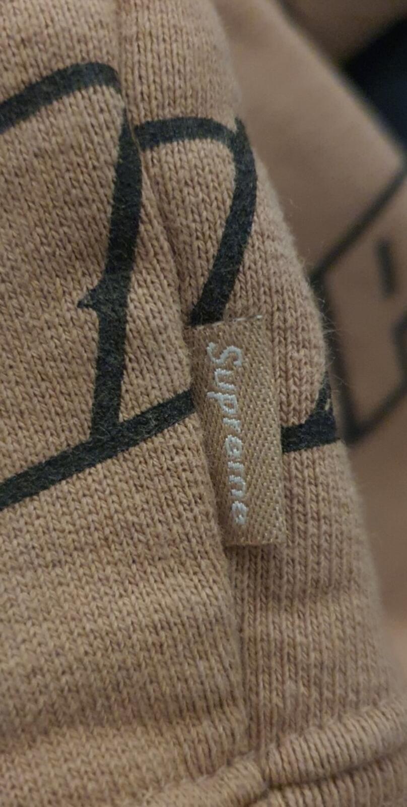 SS18 Supreme Repeat Zip Up hooded sweatshirt light brown size M medium hoodie
