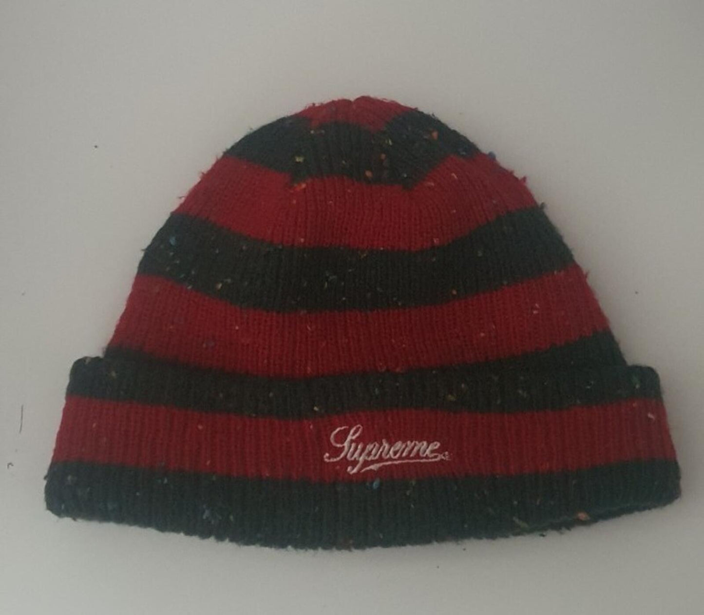 FW19 Supreme Stripe Speckle beanie Green Red Hat