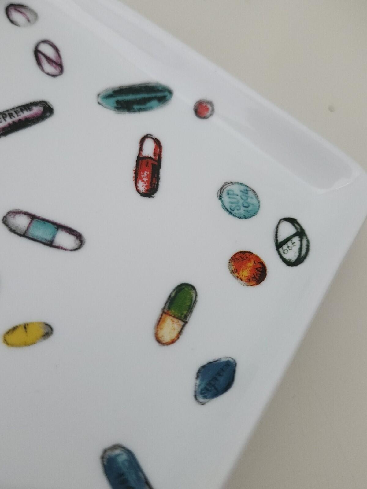 SS17 Supreme Pills ceramic tray ashtray white