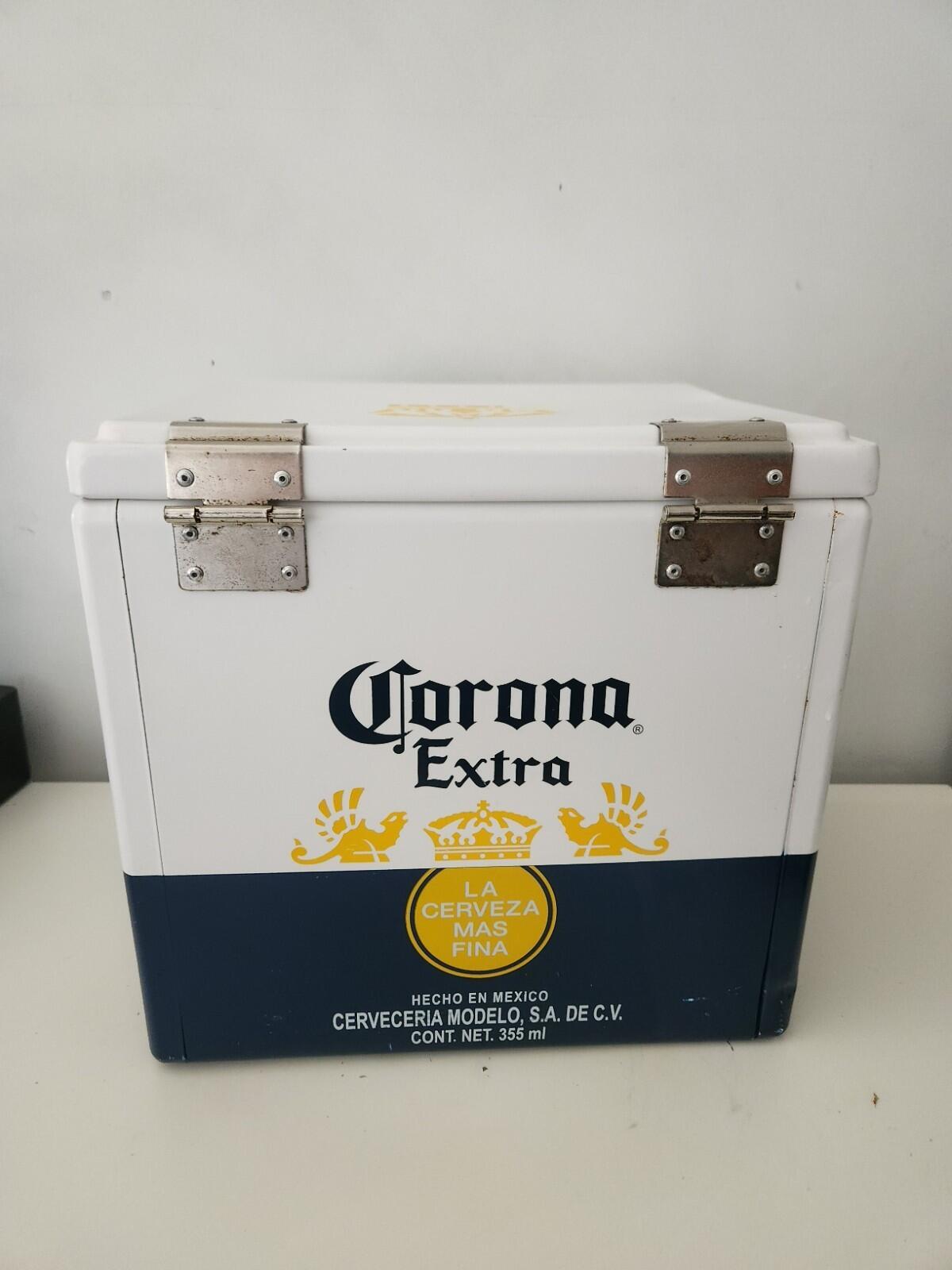 Official Corona 12 Beer Capacity Strong Aluminium Retro Cooler Ice Box Accessory