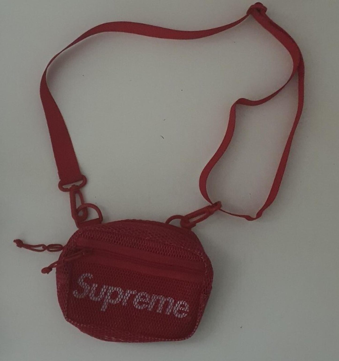 SS20 Supreme kleine Umhängetasche rot Cordura-Gewebe Mesh 3M reflektierender Text