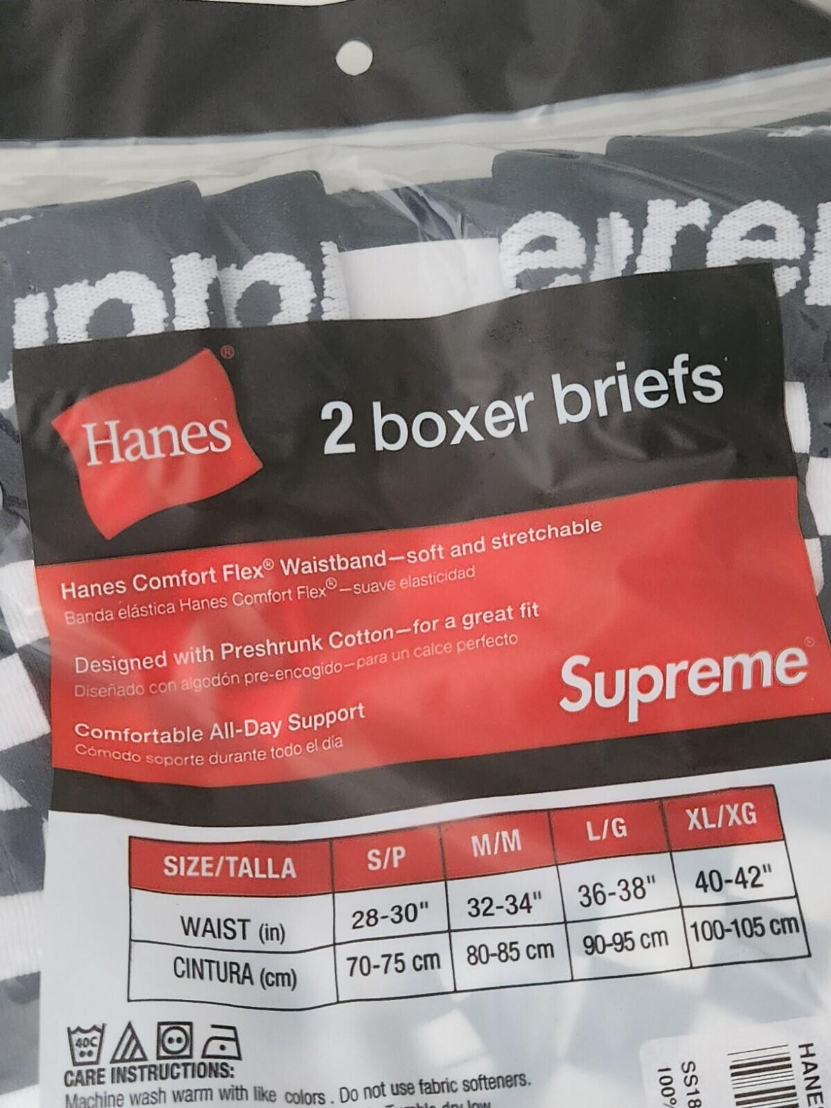 SS18 Supreme Hanes Checkered boxer briefs (2pack) S small
