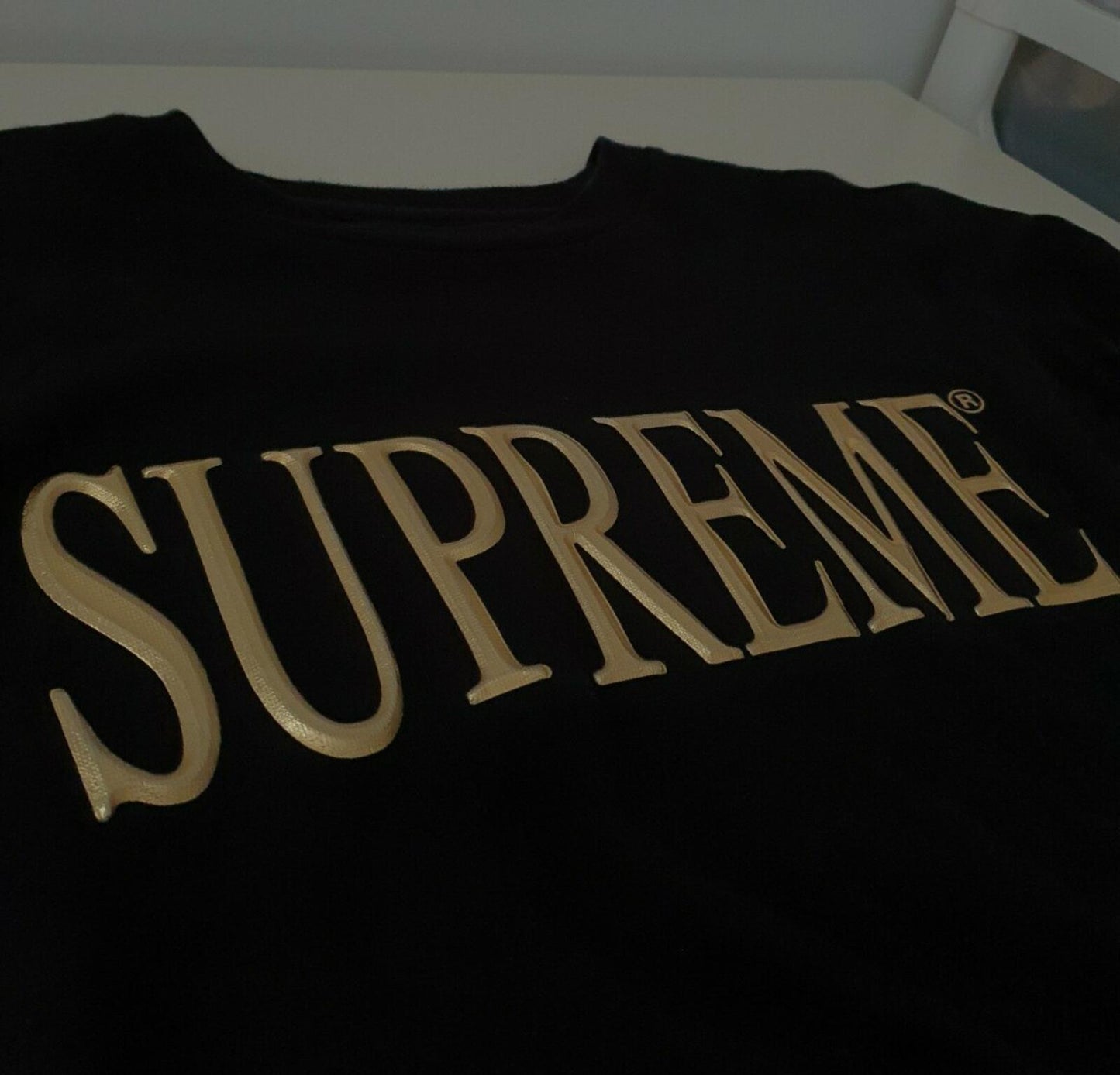 FW16 Supreme Gold Logo Top Black Size M