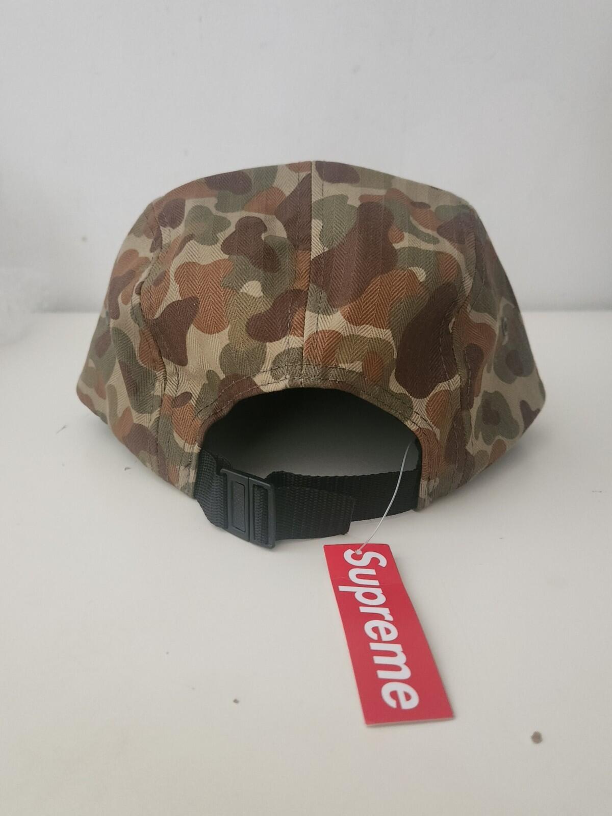 SS12 Supreme Camo Leder Camp Cap Hut Leder Box Logo Neu Ente Tarnung
