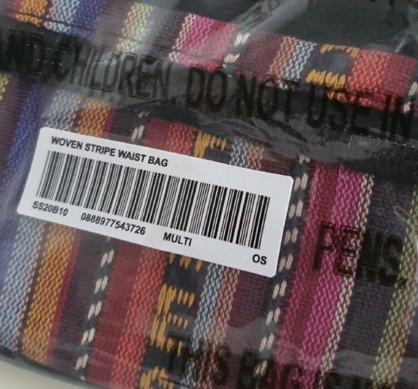 SS20 Supreme Woven Stripe Waist Bag Multicolour