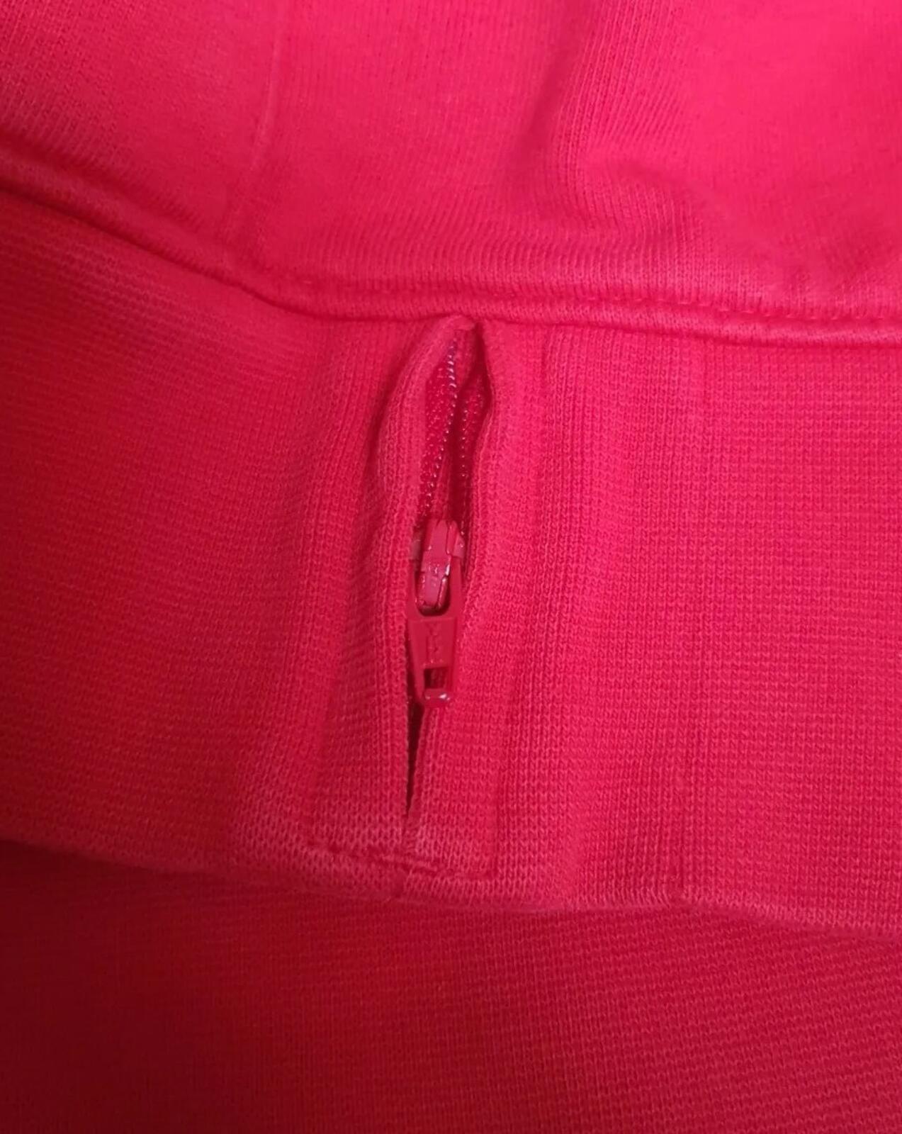 FW19 Supreme x Lacoste Logo Panel Hooded Sweatshirt Red Size L