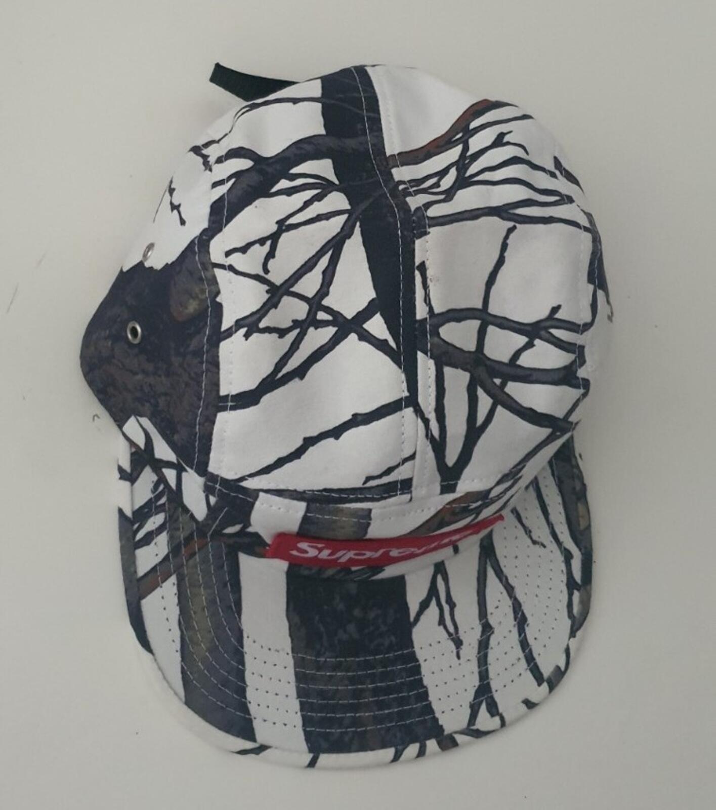 FW12 Supreme Tree Camo Camp Cap White Hat Red Box Logo Vintage 2012 Very rare