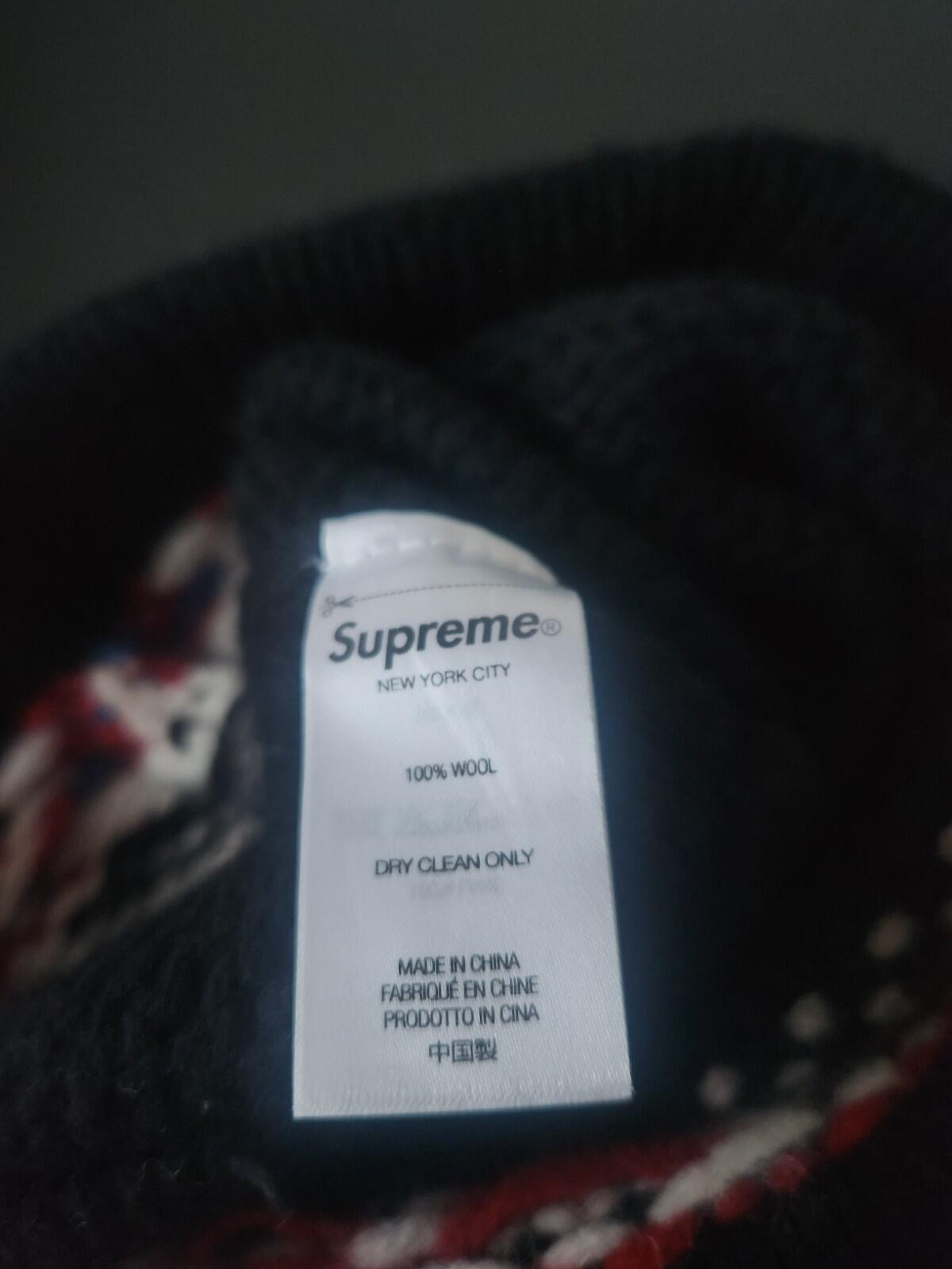 FW22 Supreme Tassel Beanie Wool Black Hat