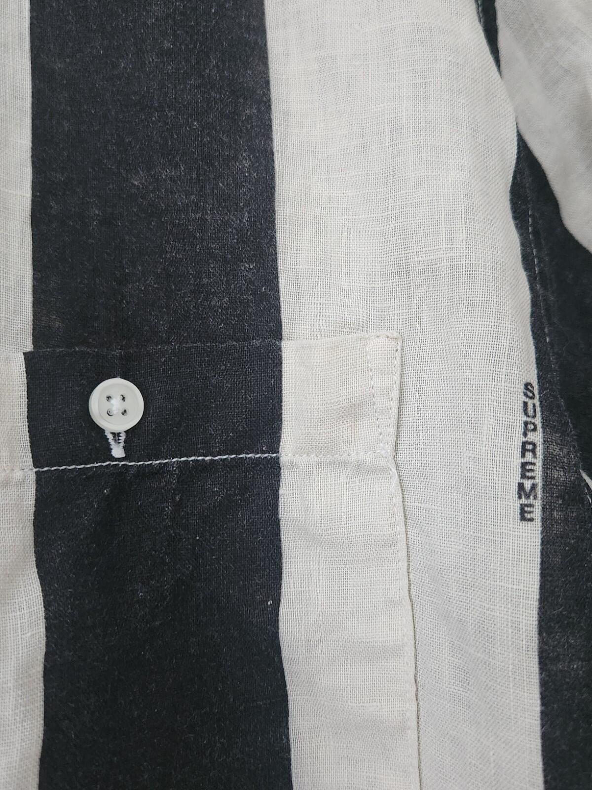 SS18 Supreme Wide Stripe Linen Shirt Black White Size M