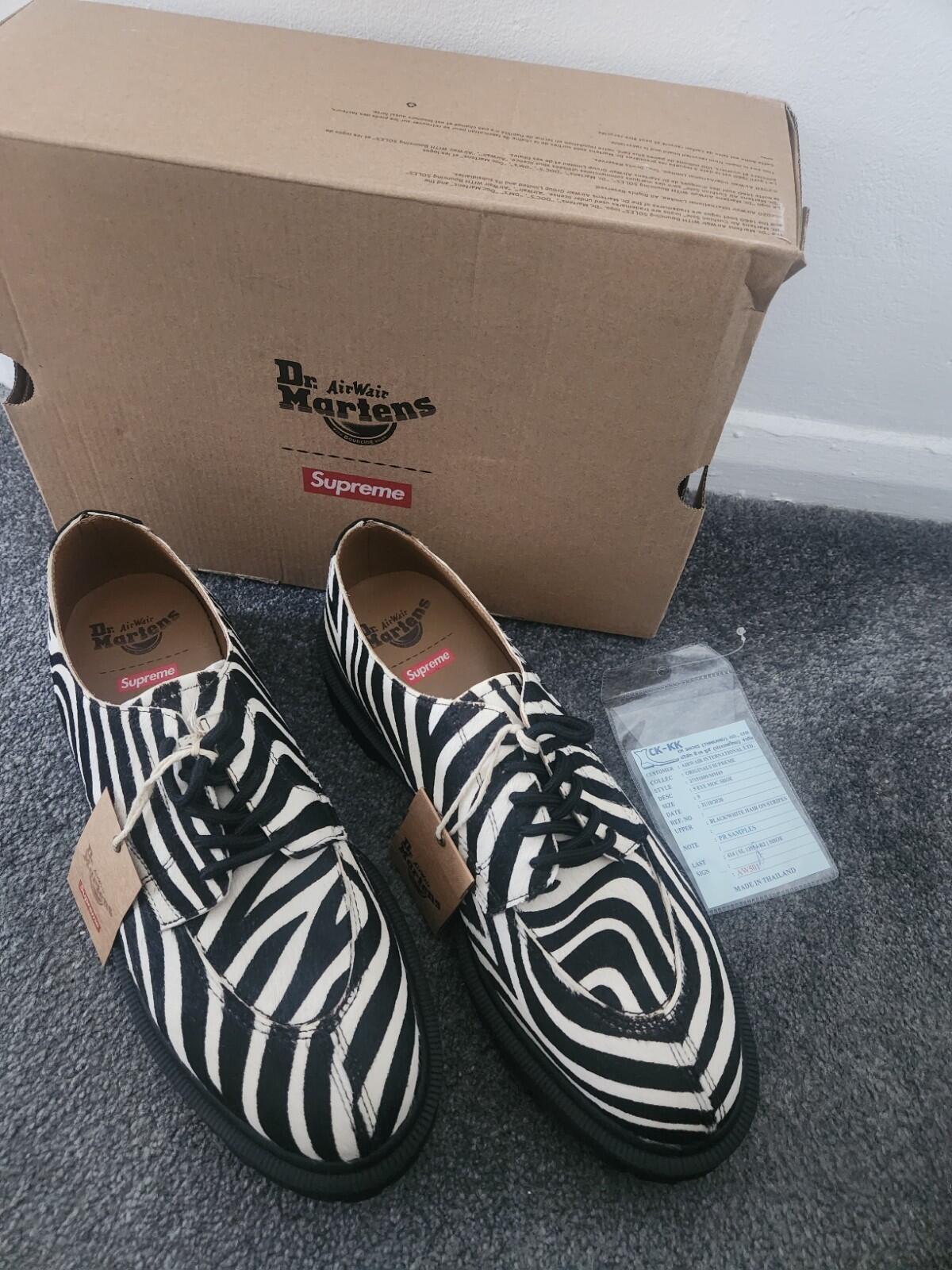SS21 Supreme Dr. Martens Split Toe 5 Eye Zebra PR SAMPLES UK 9 US 10 EUR 43 New