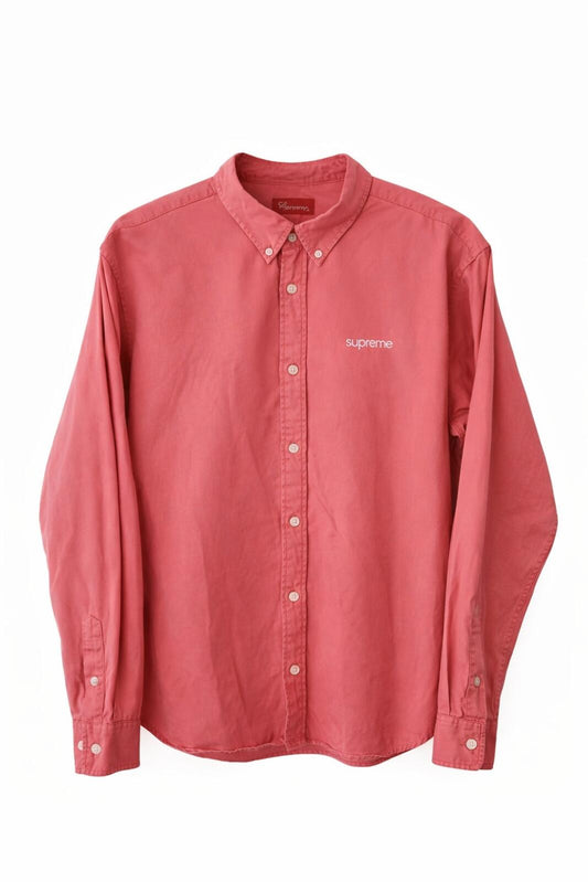 Camisa de sarga lavada Supreme SS18 Coral Talla L