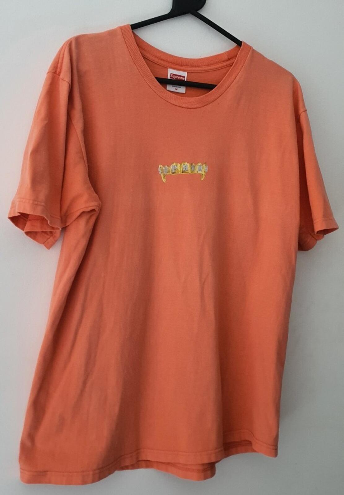 SS19 Supreme Fronts tee orange T-shirt golden grills size M medium