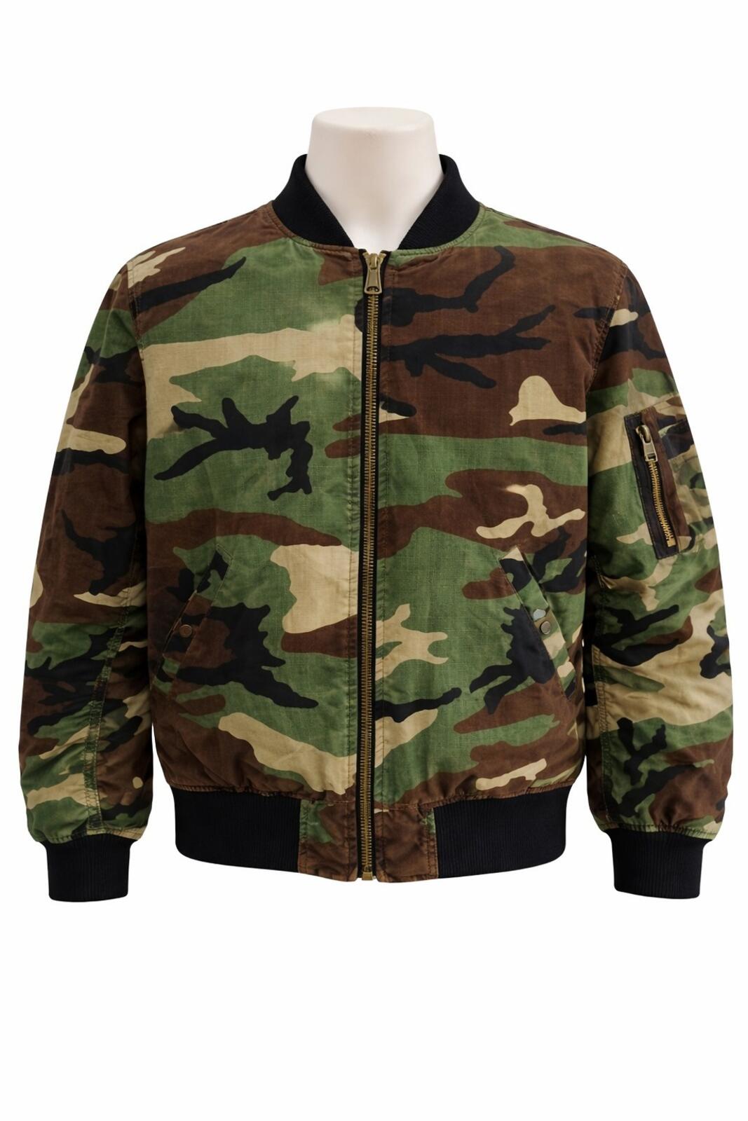 SS15 Supreme MA-1 Reversible Jacket Green Camo Black Size M