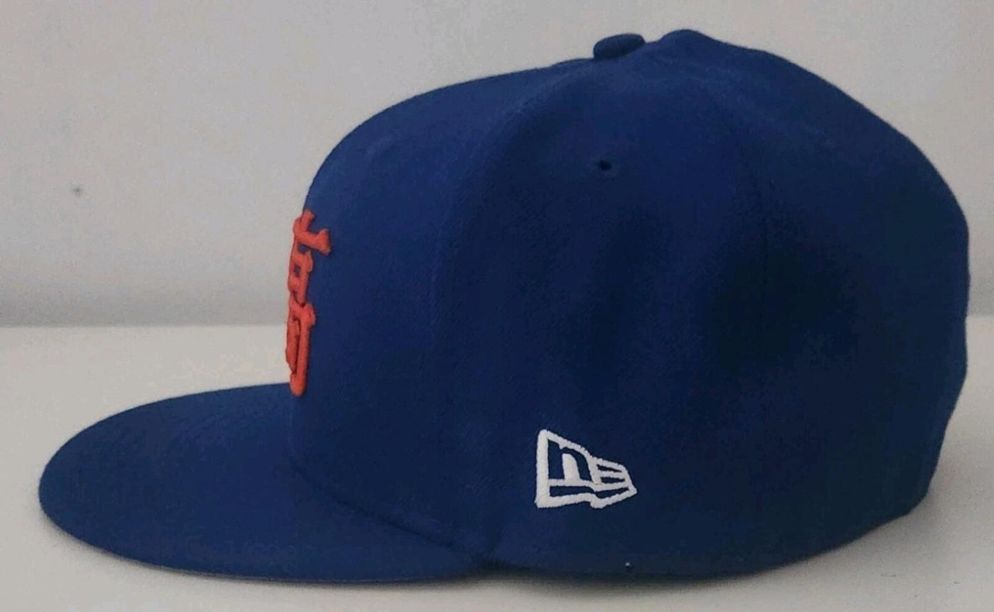 SS15 Supreme Kanji Logo New Era Size 7 3/8 Blue Wool Cap Vintage hat 2015