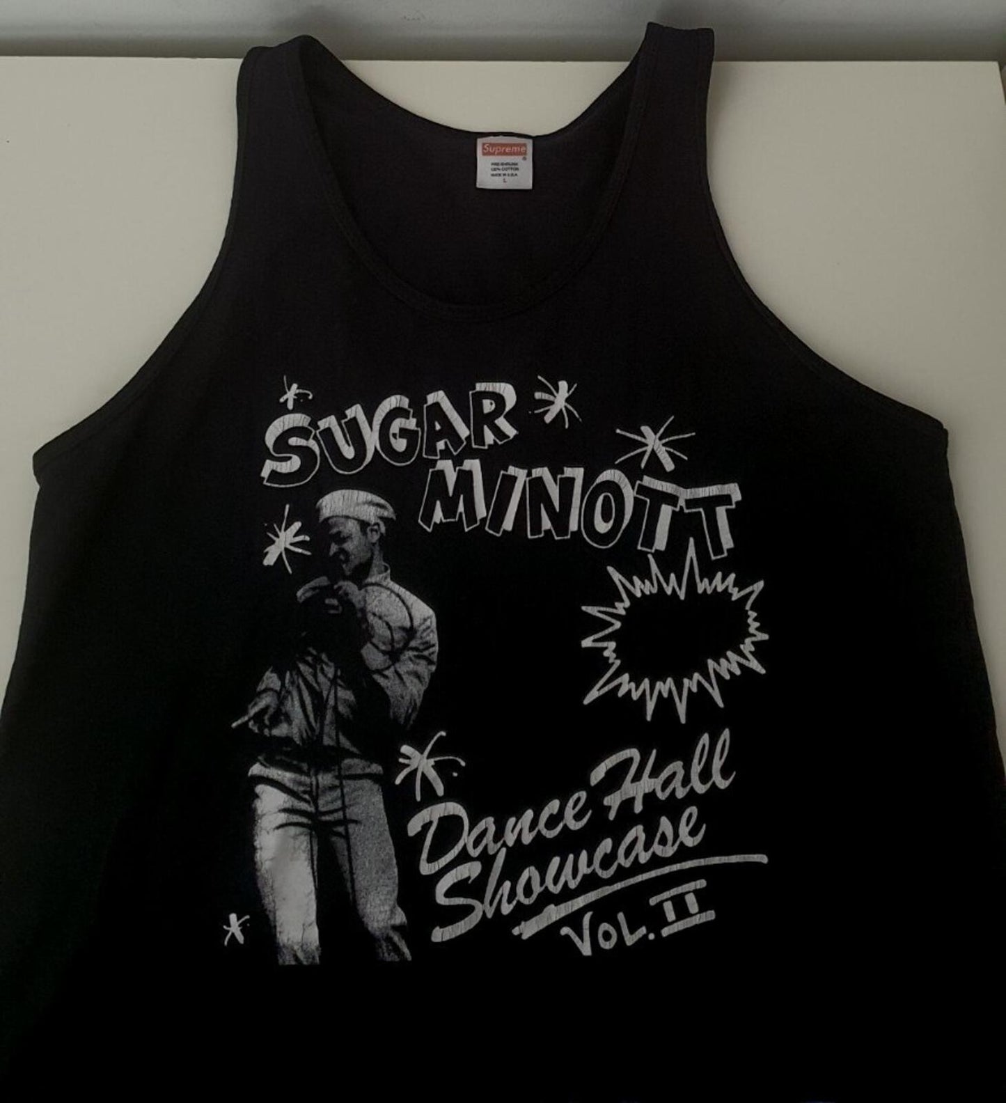 SS13 Supreme Wackies Sugar Minott ärmelloses Top schwarzes T-Shirt Box-Logo Vintage