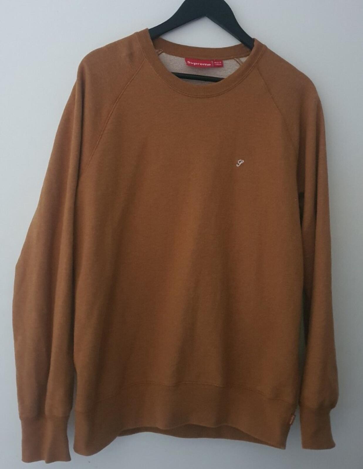 Supreme Vintage Crewneck Mustard Brown Sweatshirt size M medium Jumper Cotton