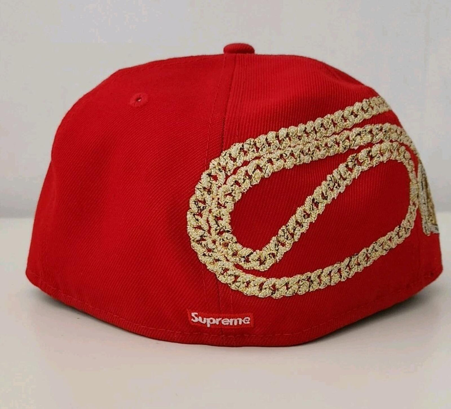 FW23 Supreme Jesus Piece S Logo New Era 59Fifty Hat 7 1/8 Red Grey cap snapback