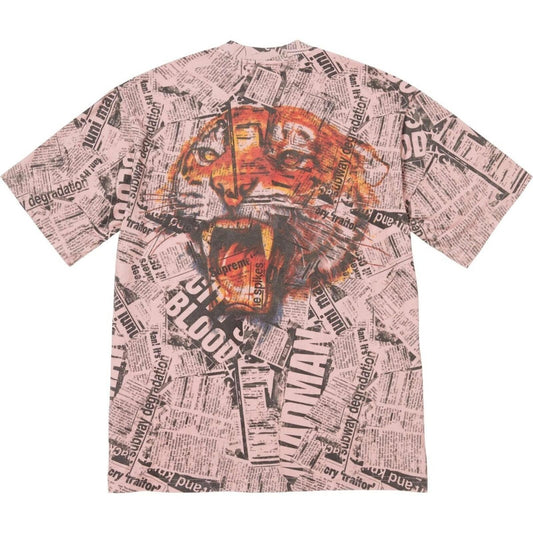 SS25 Supreme Newspaper S/S Top T-shirt Pink Tiger Tee Artwork by Ben Trogdon S