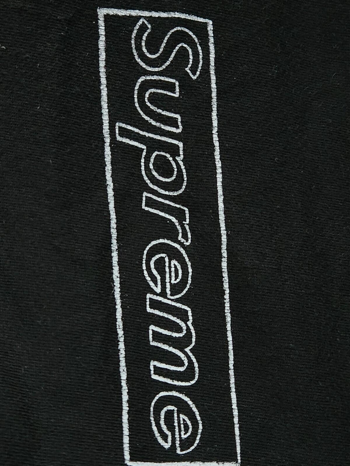 SS21 Supreme x Kaws Chalk Logo Tee Black T-shirt Size M Medium