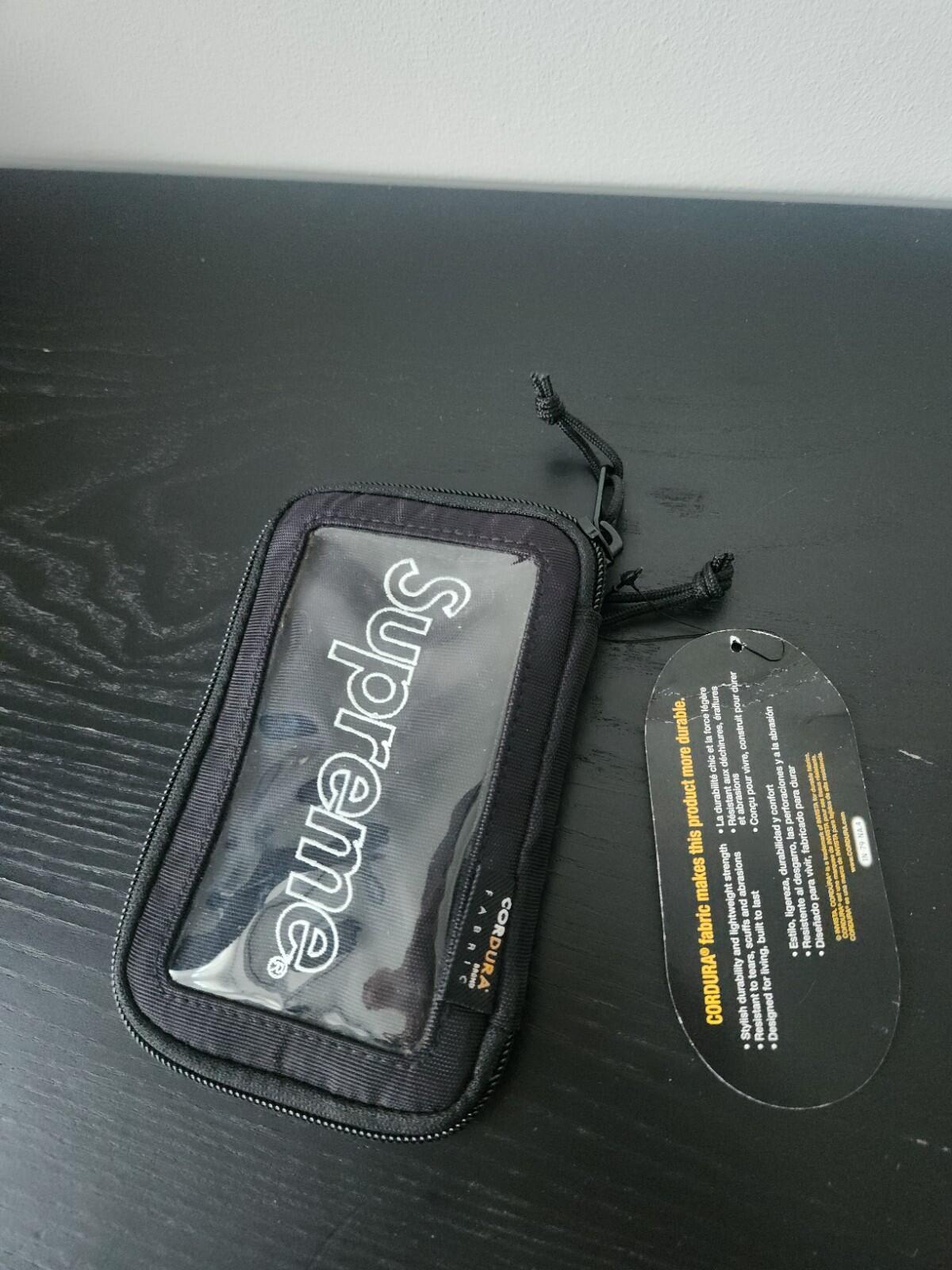 FW19 Supreme schwarze kleine Reißverschlusstasche aus Cordura-Nylon, wasserabweisende Geldbörse, neu