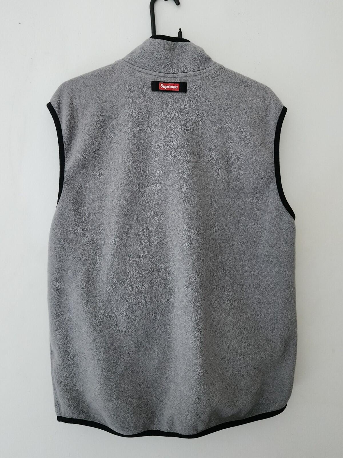FW15 Supreme Polartec vest Size XL Grey Gilet Fleece