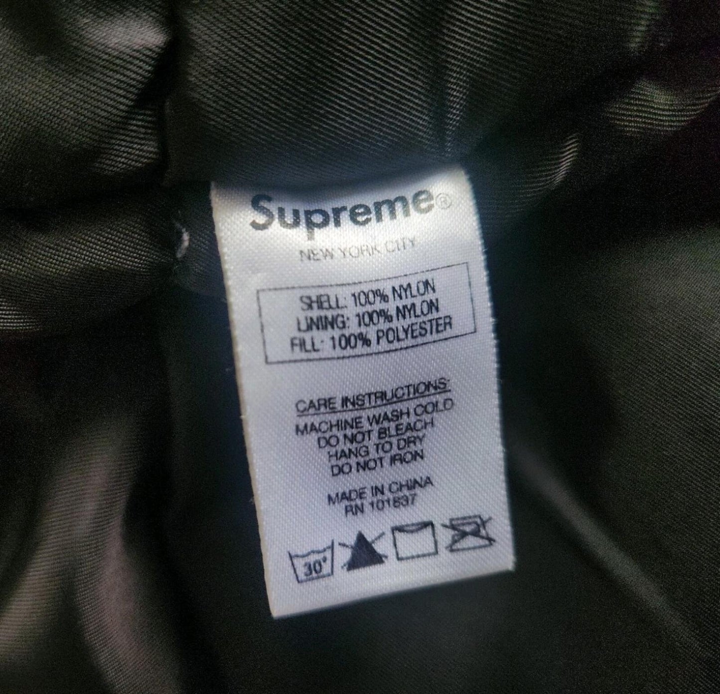 FW16 Supreme Arc Logo N-3B Parka M Medium Black Coat Bomber Jacket Justin Bieber