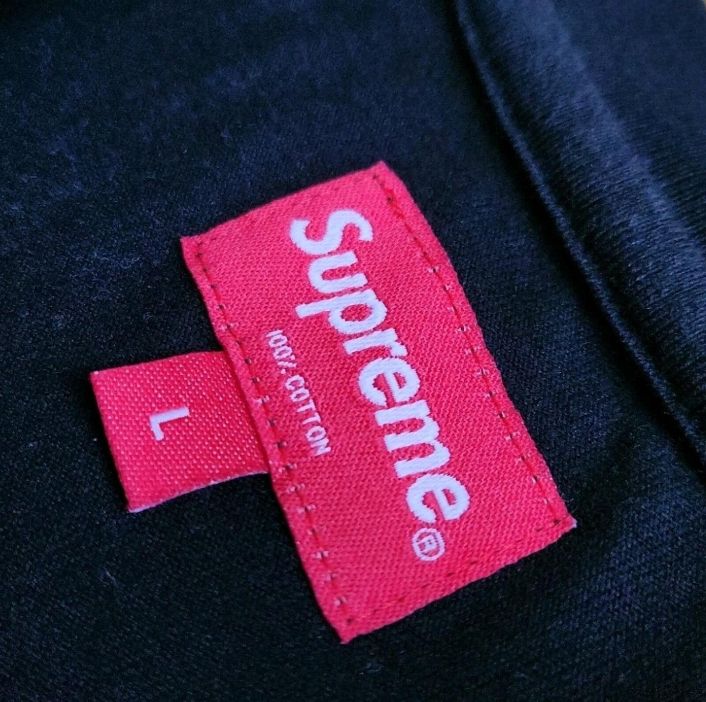 SS20 Supreme Beaded Logo S/S top Black Tee size L large T-Shirt