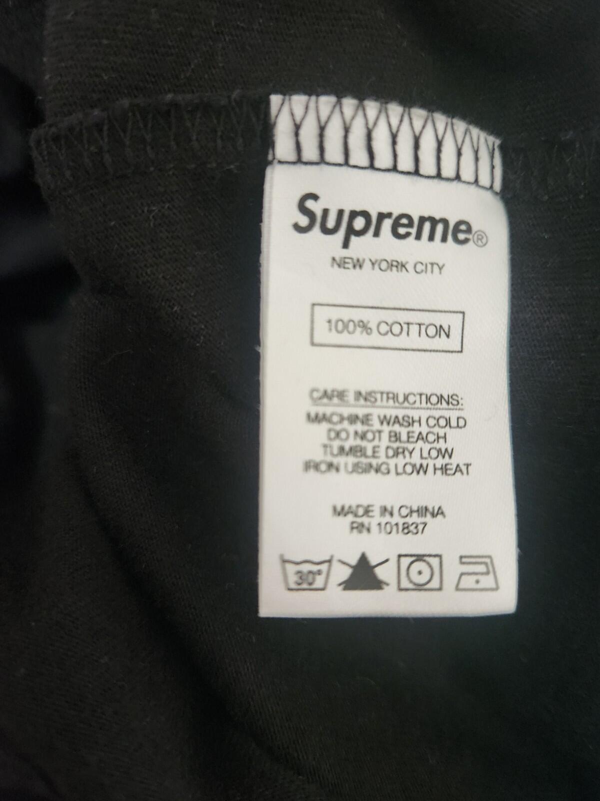 SS20 Supreme Arc Applique S/S Top Black Tee size L large T-Shirt