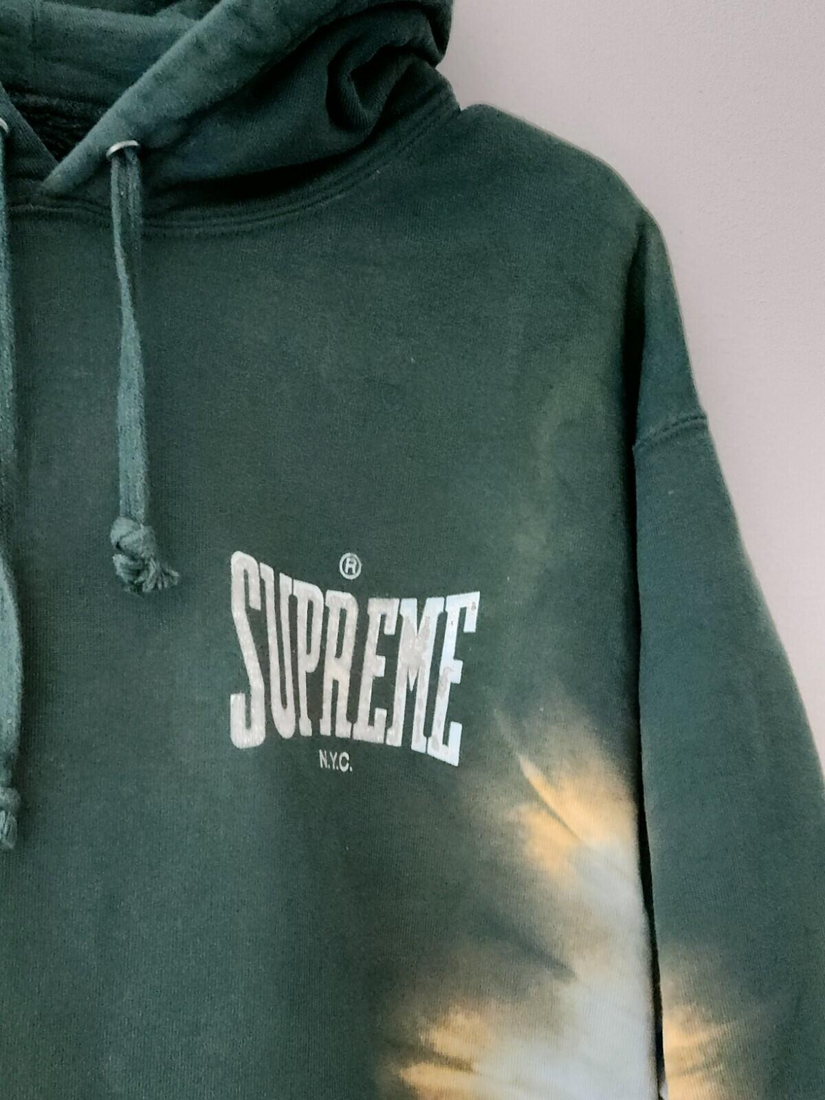 FW21 Supreme Bleached Hooded Sweatshirt hoodie size Medium M dark green