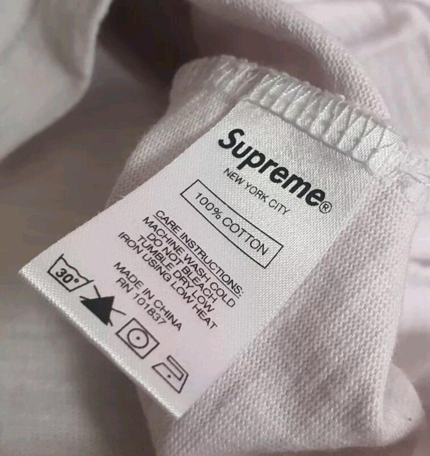 FW20 Supreme Plaid Appliqué S/S Top S Small T-shirt White Tee