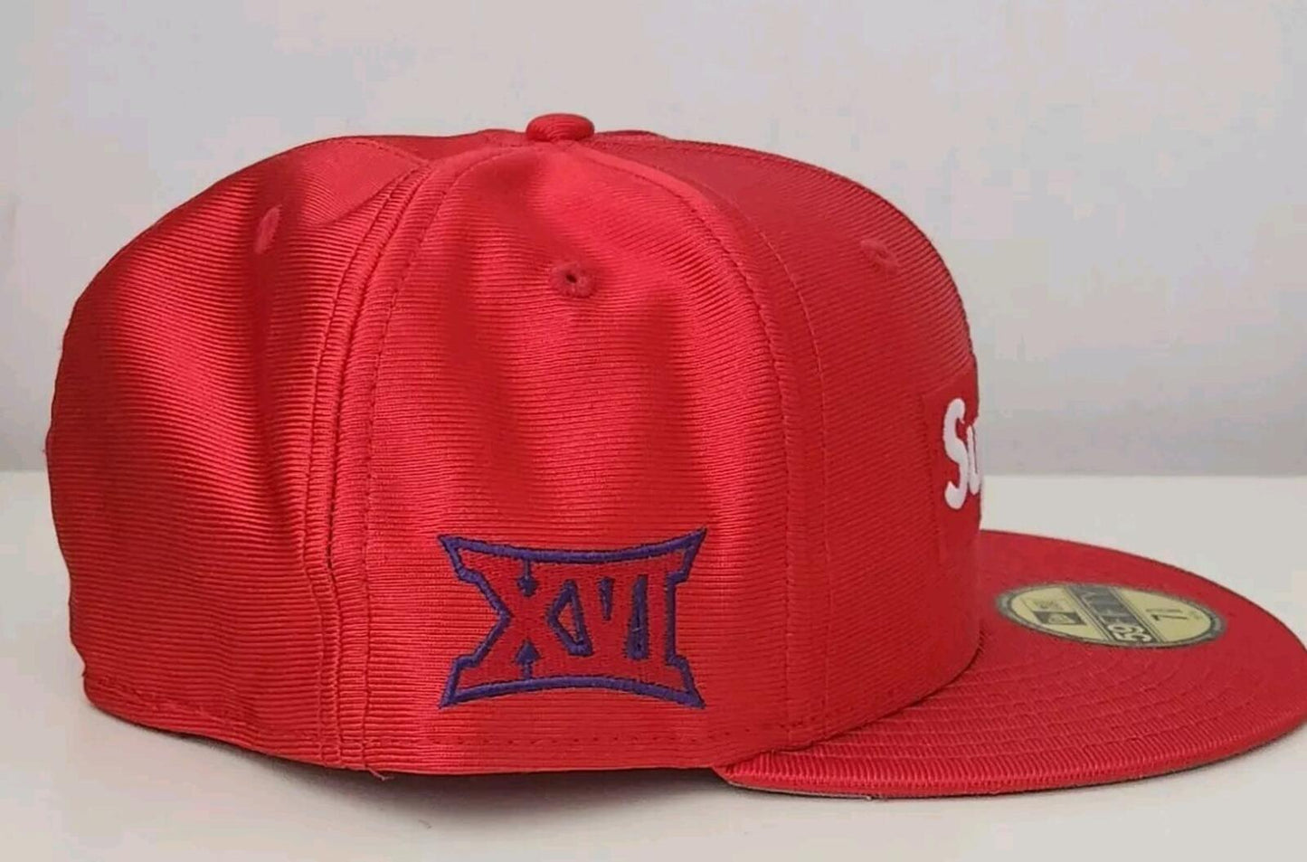 SS16 Supreme Dazzle Box Logo New Era Red Fitted cap hat size 7 3/8
