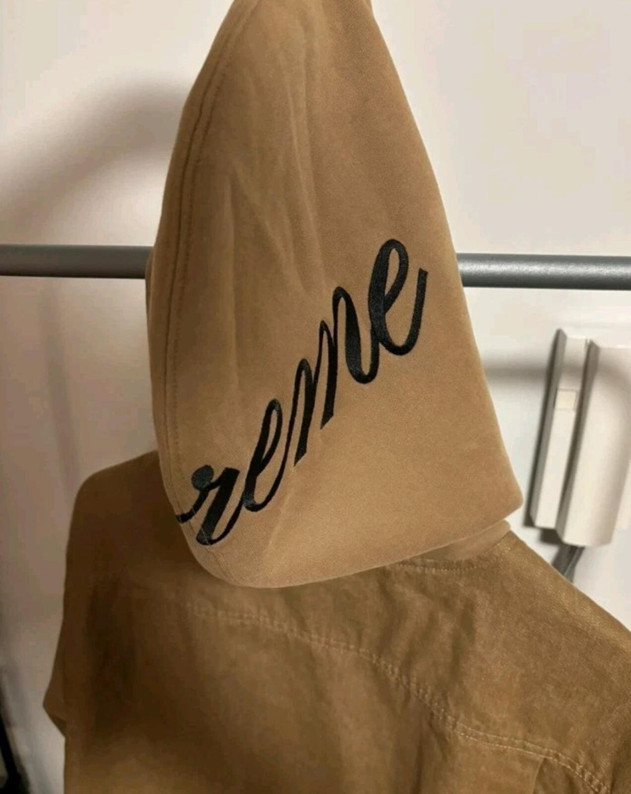 FW22 Supreme Fleece Kapuzen-Denim-Hemd Braun M