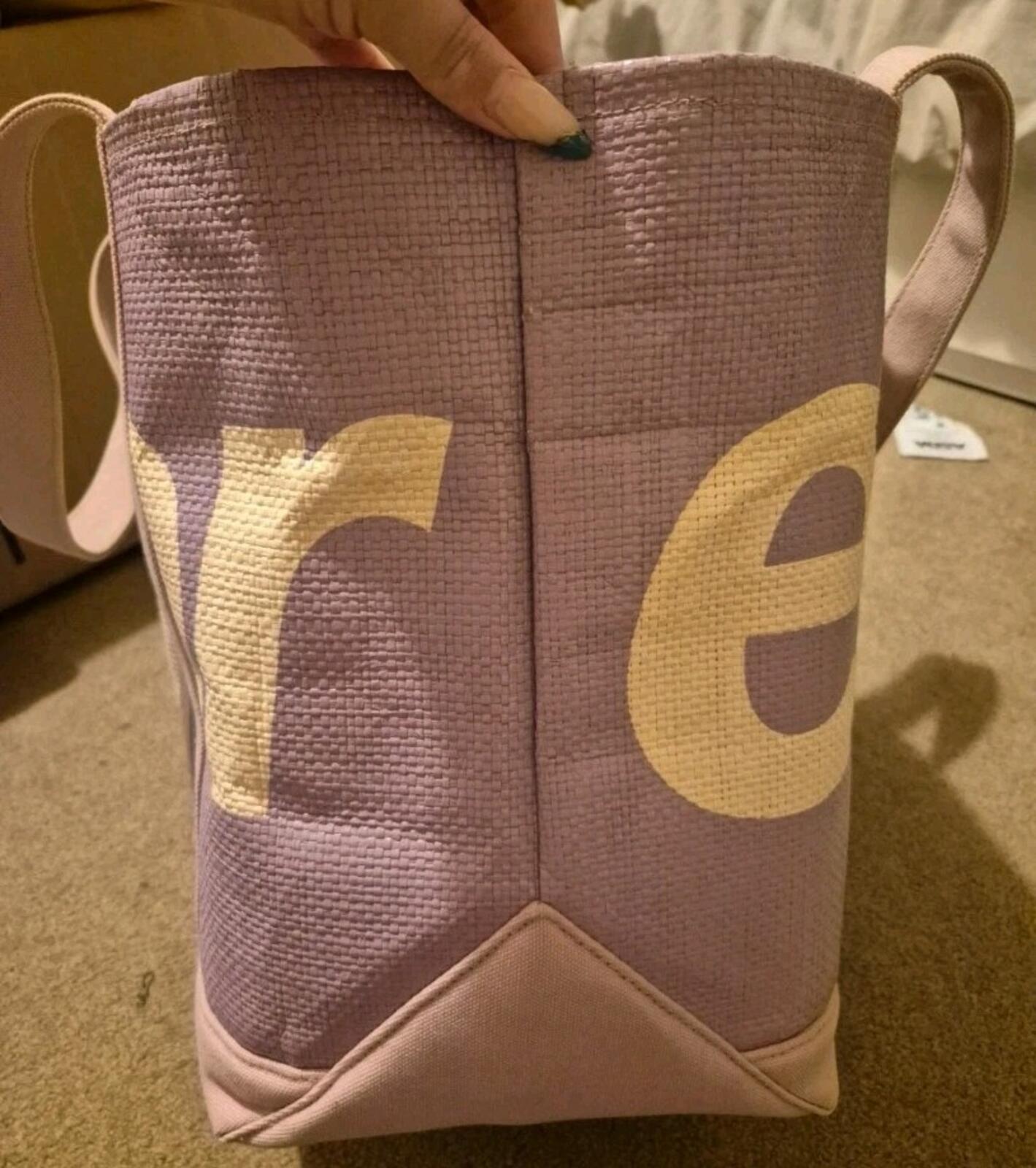 SS20 Supreme Raffia Tote Bag Purple