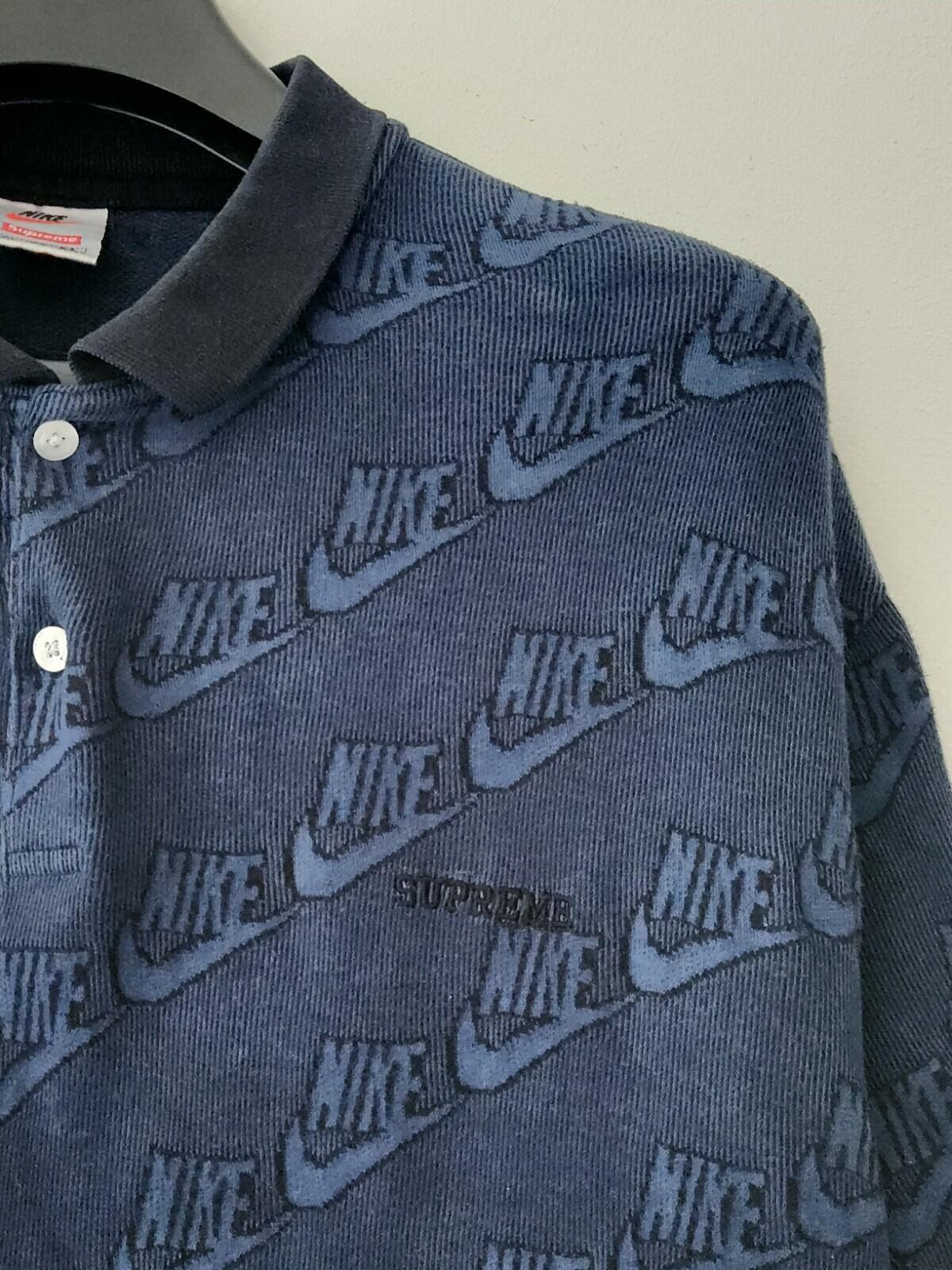 FW18 Supreme x Nike Jacquard Polo shirt DYED IN NAVY size XL