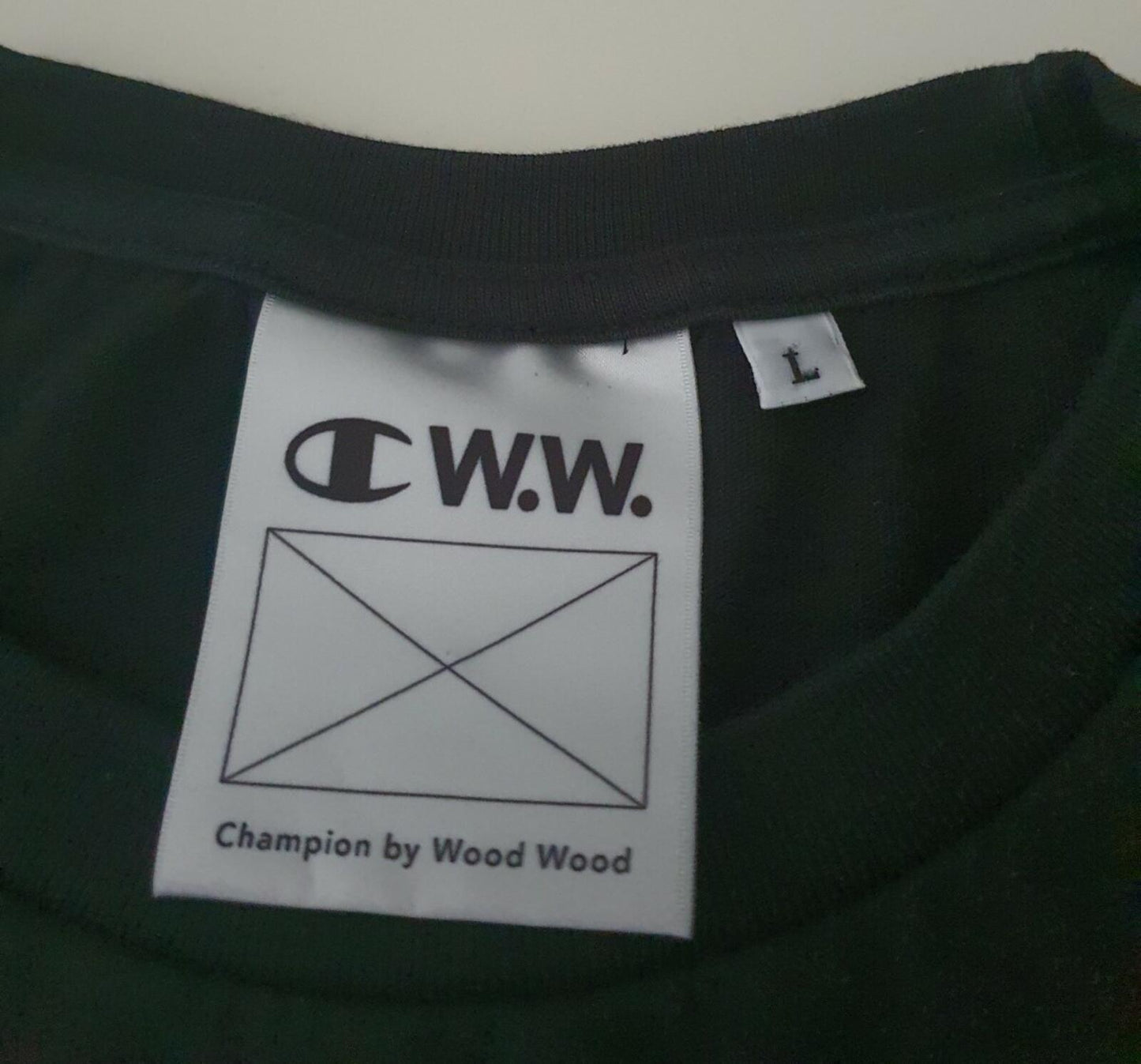 Champion by Wood Wood Alec Tee black tee L Large T-shirt W.W. Made in Italy