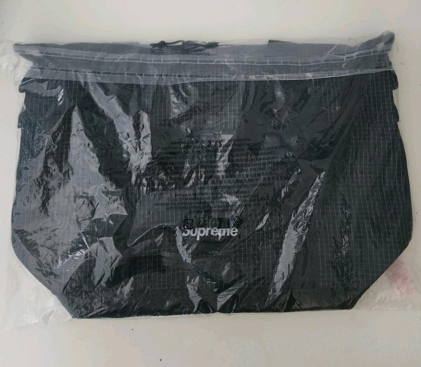 SS24 Supreme tote bag water resistant nylon black duffle holdall