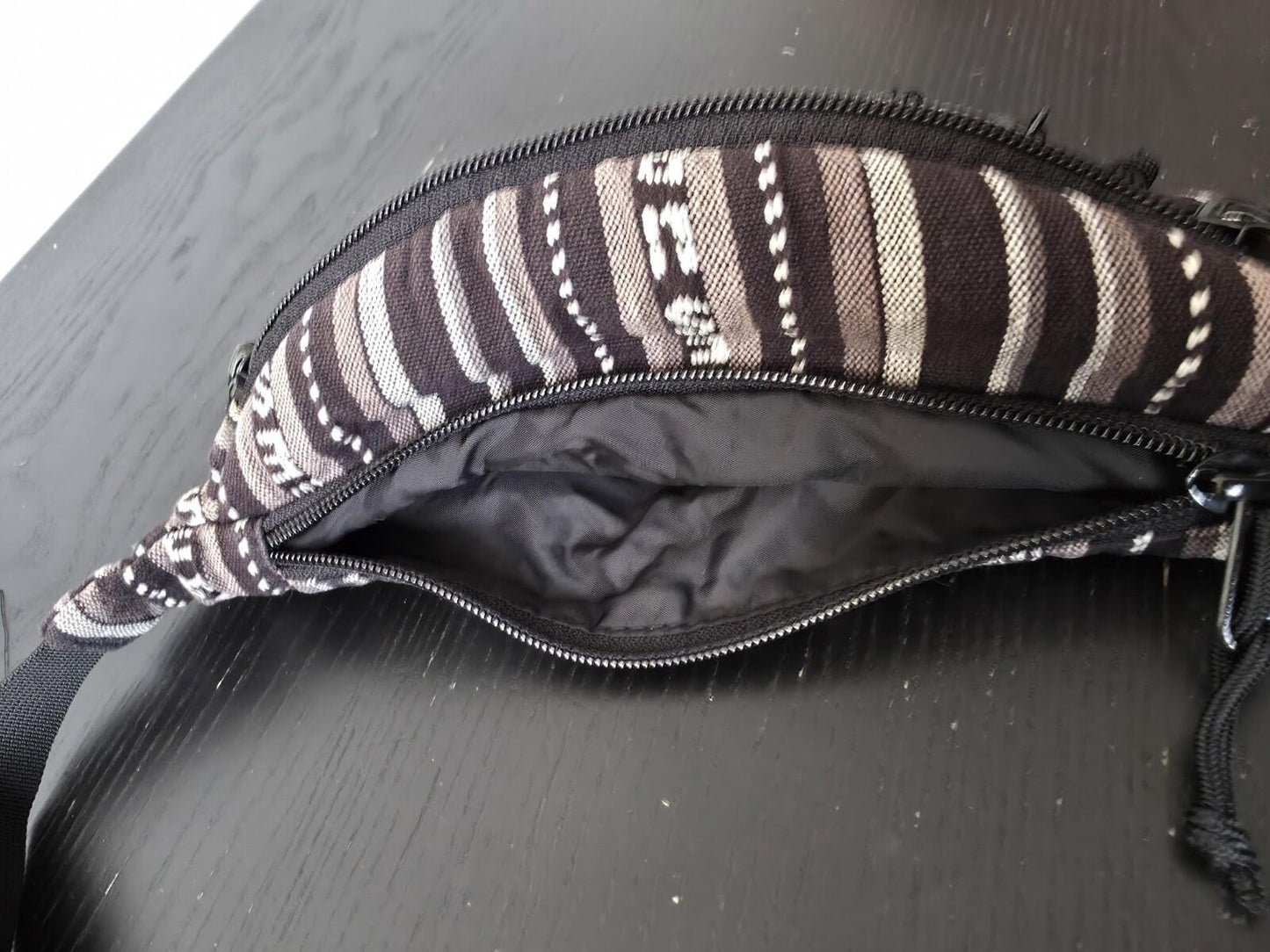 SS20 Supreme Woven Stripe Waist Bag Black