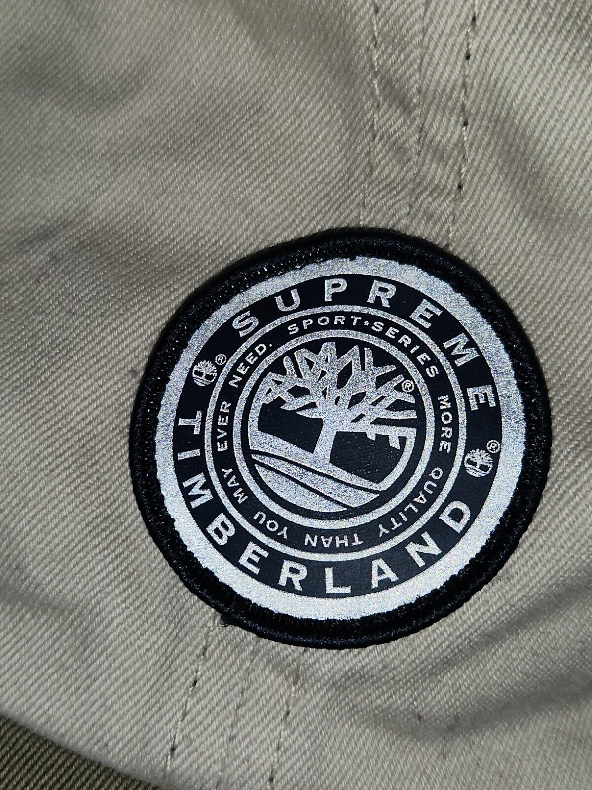 FW21 Supreme x Timberland 6-Panel  White cap Beige hat 3M Reflective Logo