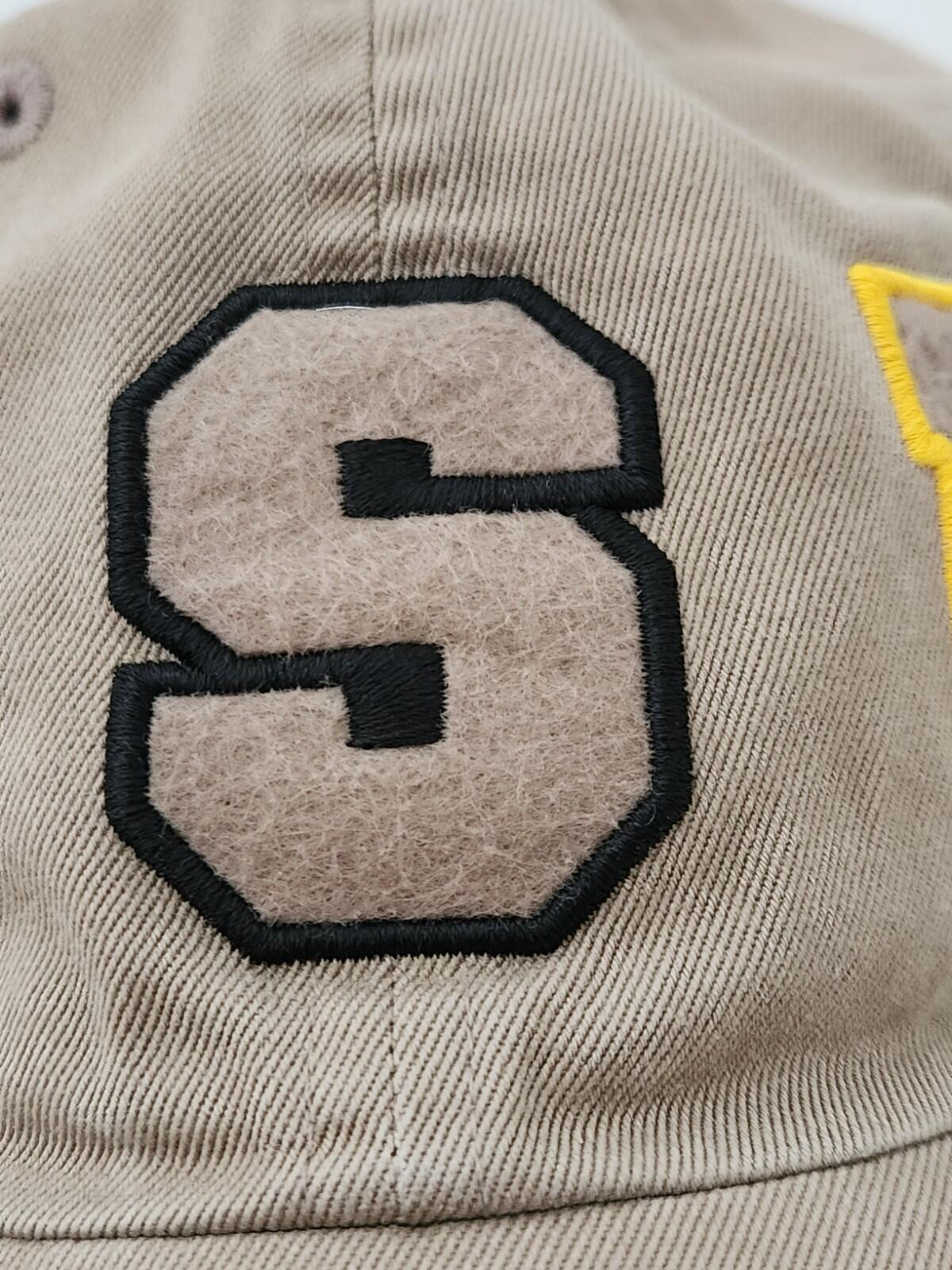 SS21 Supreme Spellout 6-panel Tan twill hat felt logo cap