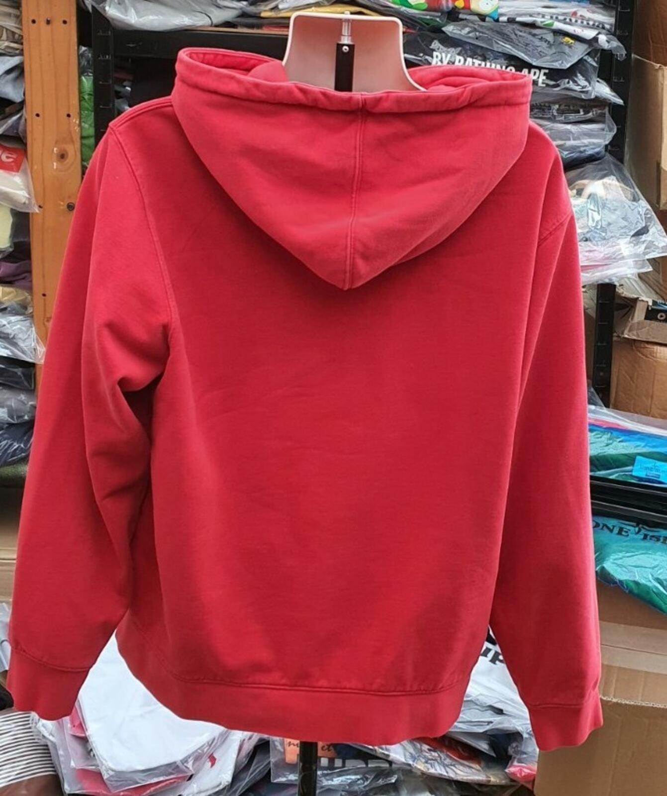 FW19 Supreme x Lacoste Logo Panel Hooded Sweatshirt Red Size L