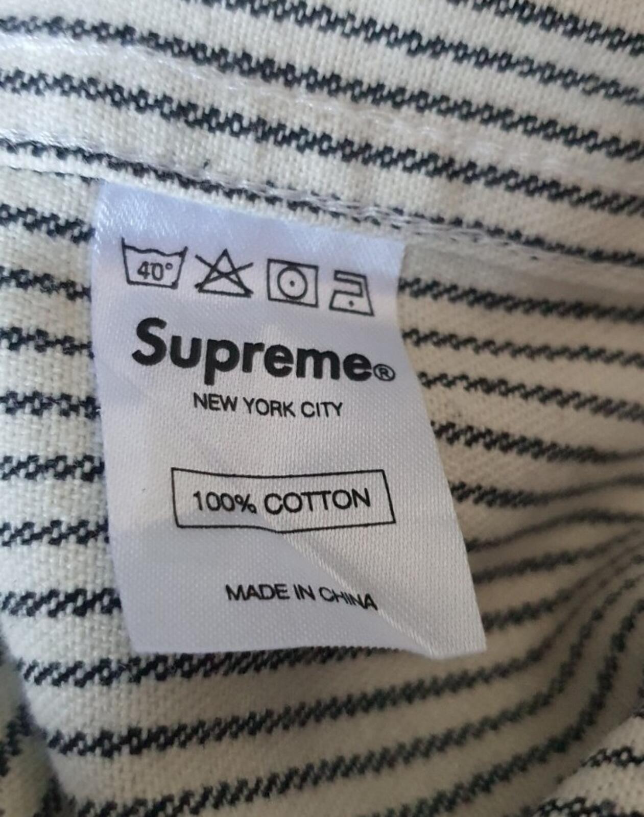 SS13 Supreme Baja Striped Denim Hooded Shirt Size M