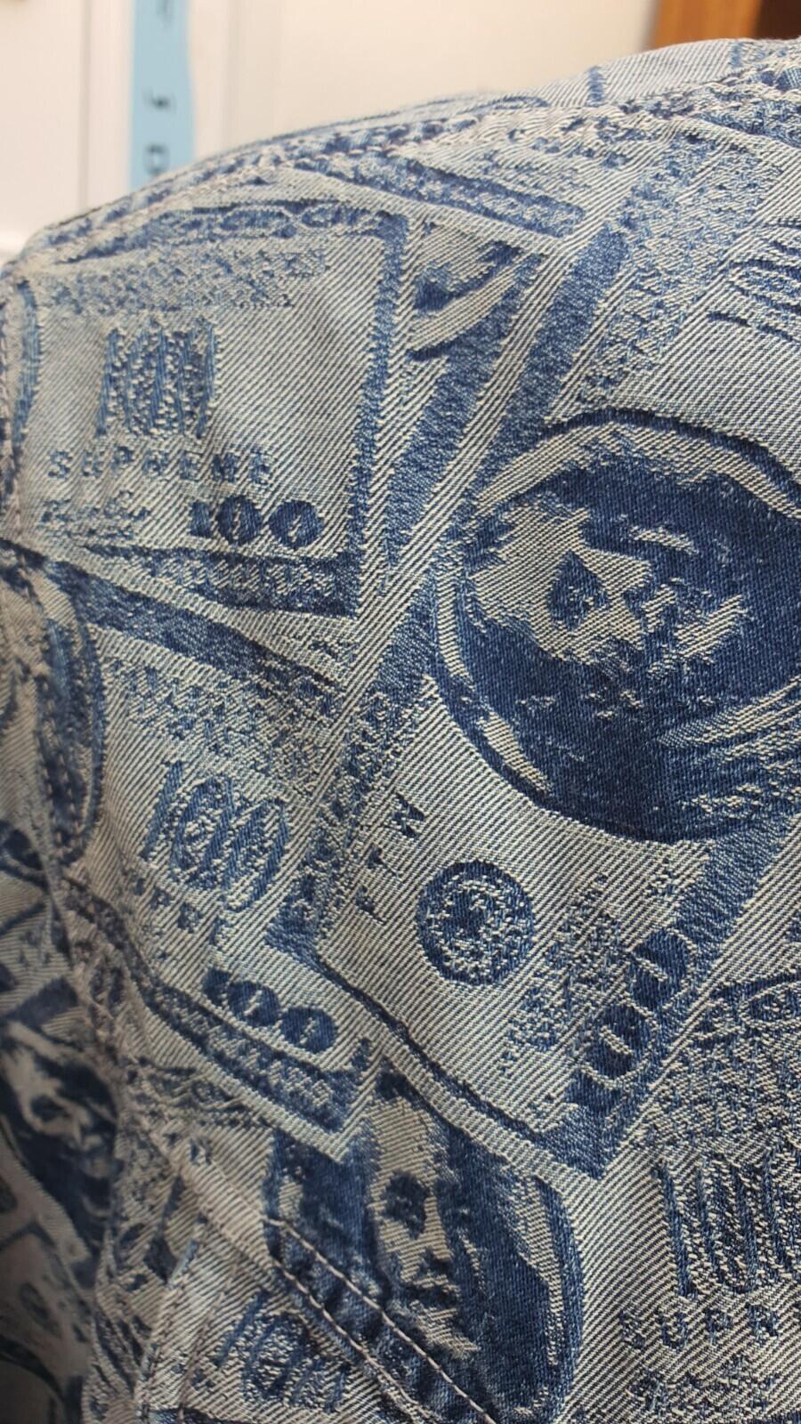 FW17 Supreme 100 Dollar Bill Denim Trucker Jacket Blue Größe MBenjamin Franklin