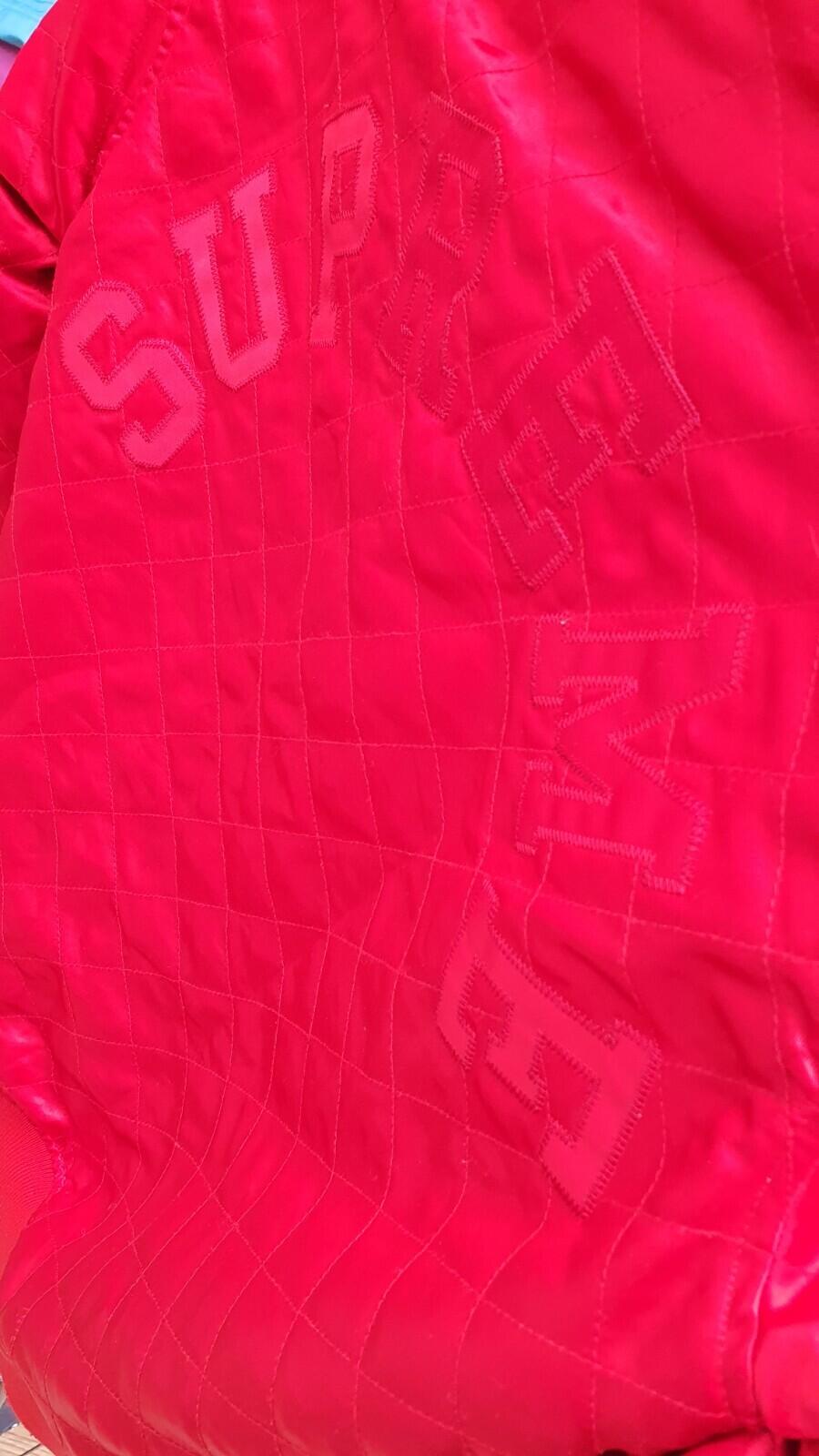 SS15 Supreme Emperor reversible bomber red satin jacket M medium dragon Chinese