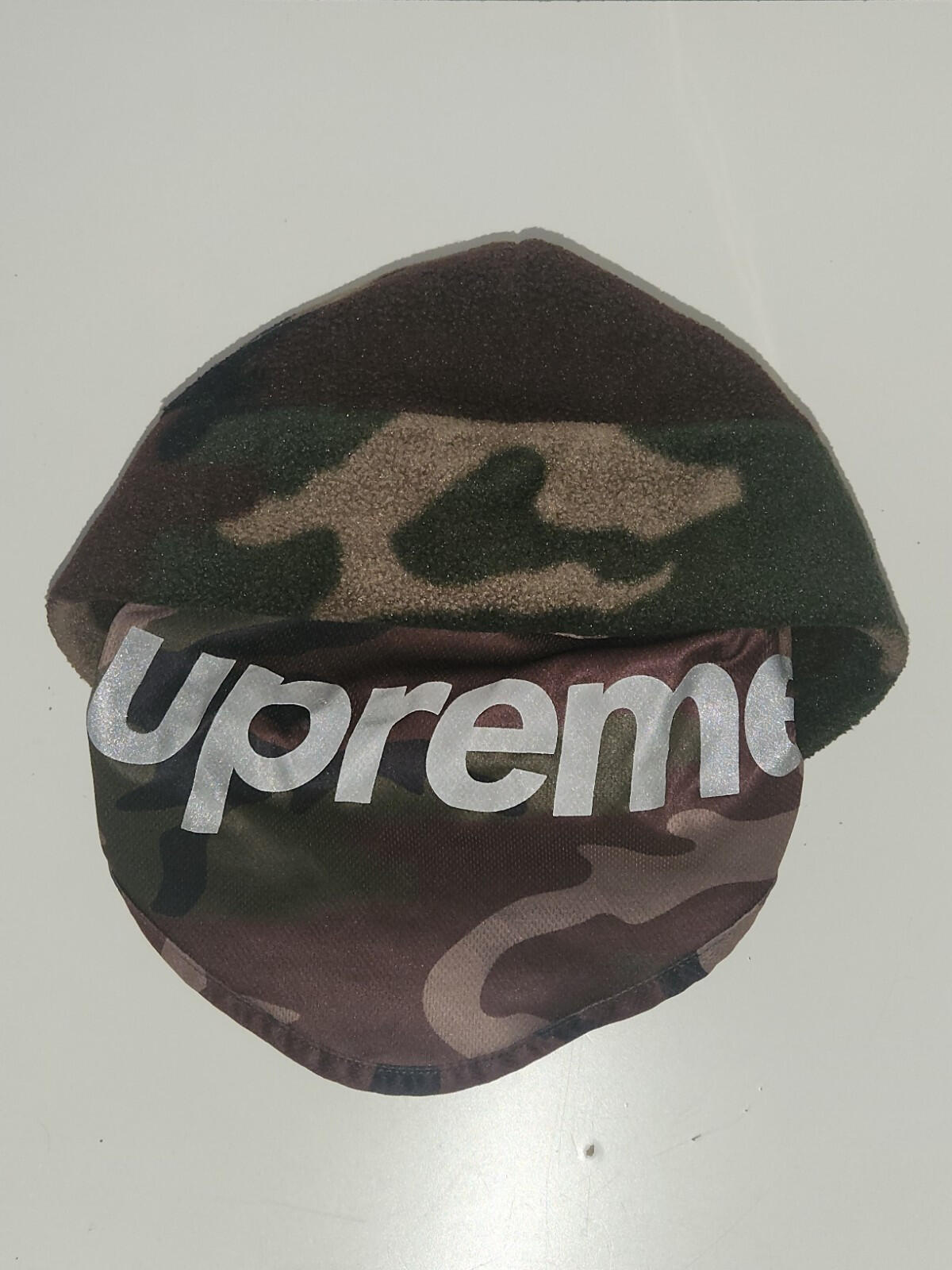 FW22 Supreme x Polartec Facemask Beanie Woodland Camo