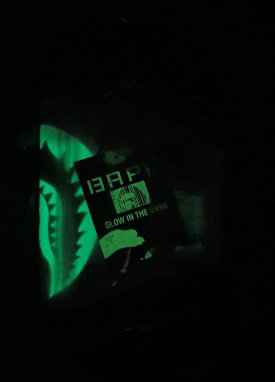A BATHING APE Glow in the dark shark face mask RRP £49 white BAPE Accessory