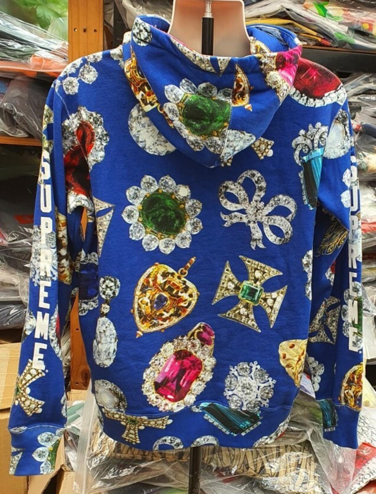 FW17 Supreme Jewels Kapuzenpullover Royalblau Größe M