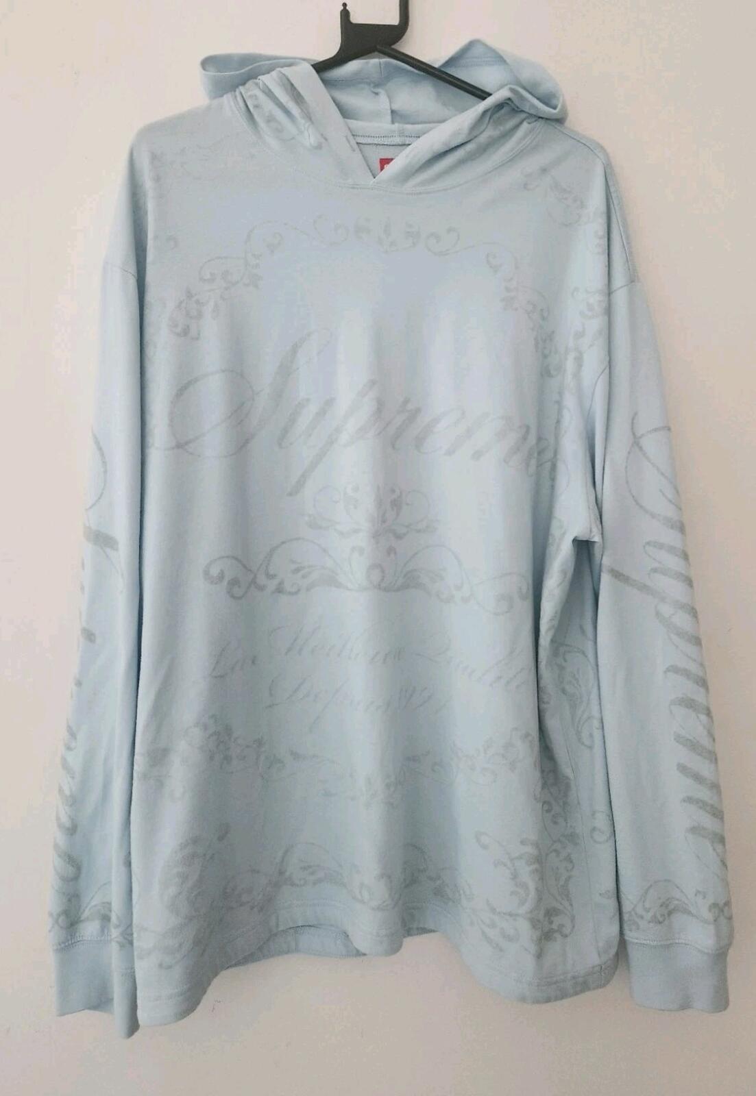 SS23 Supreme Celebré Hooded L/S Top Hoodie Light Blue Size L