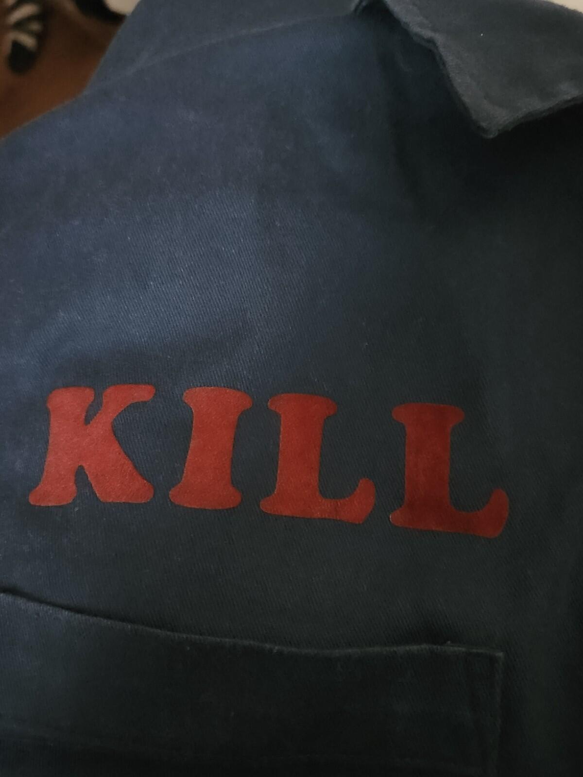 SS16 Supreme Kill Work Shirt Size M Medium Navy Long Sleeve Button Up