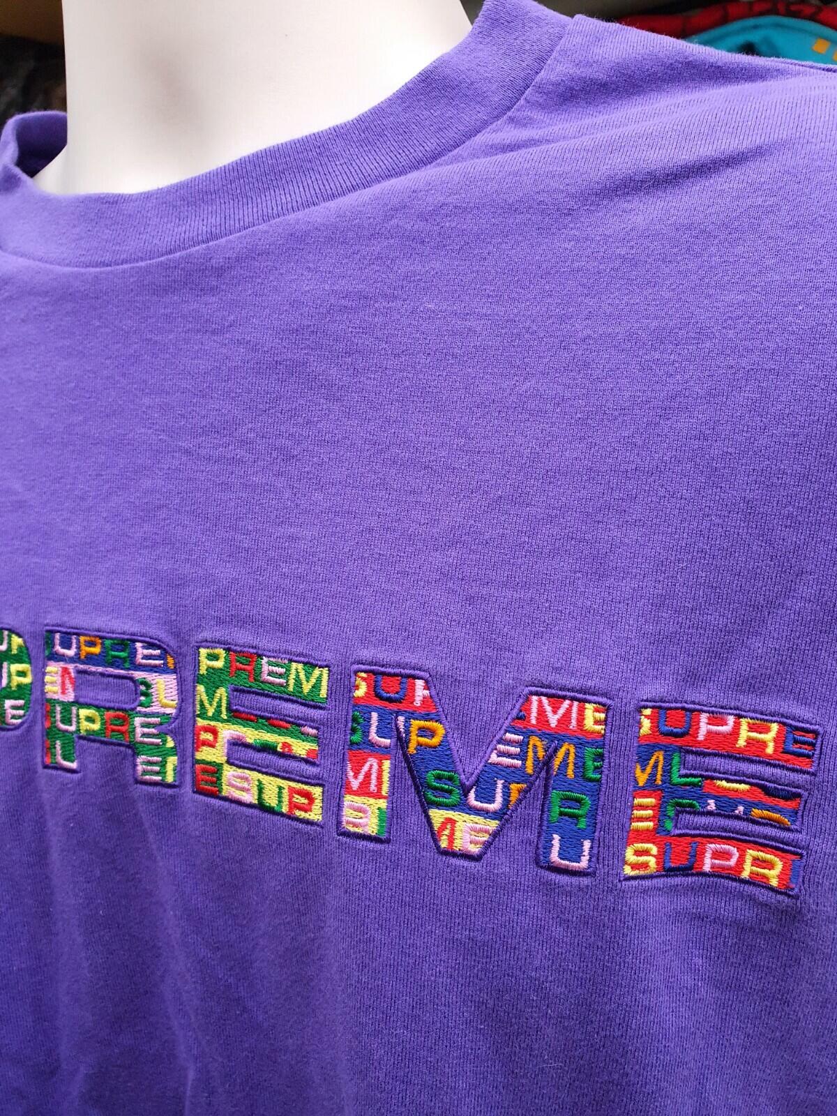 SS20 Supreme Meta Logo L/S Top Purple Size M