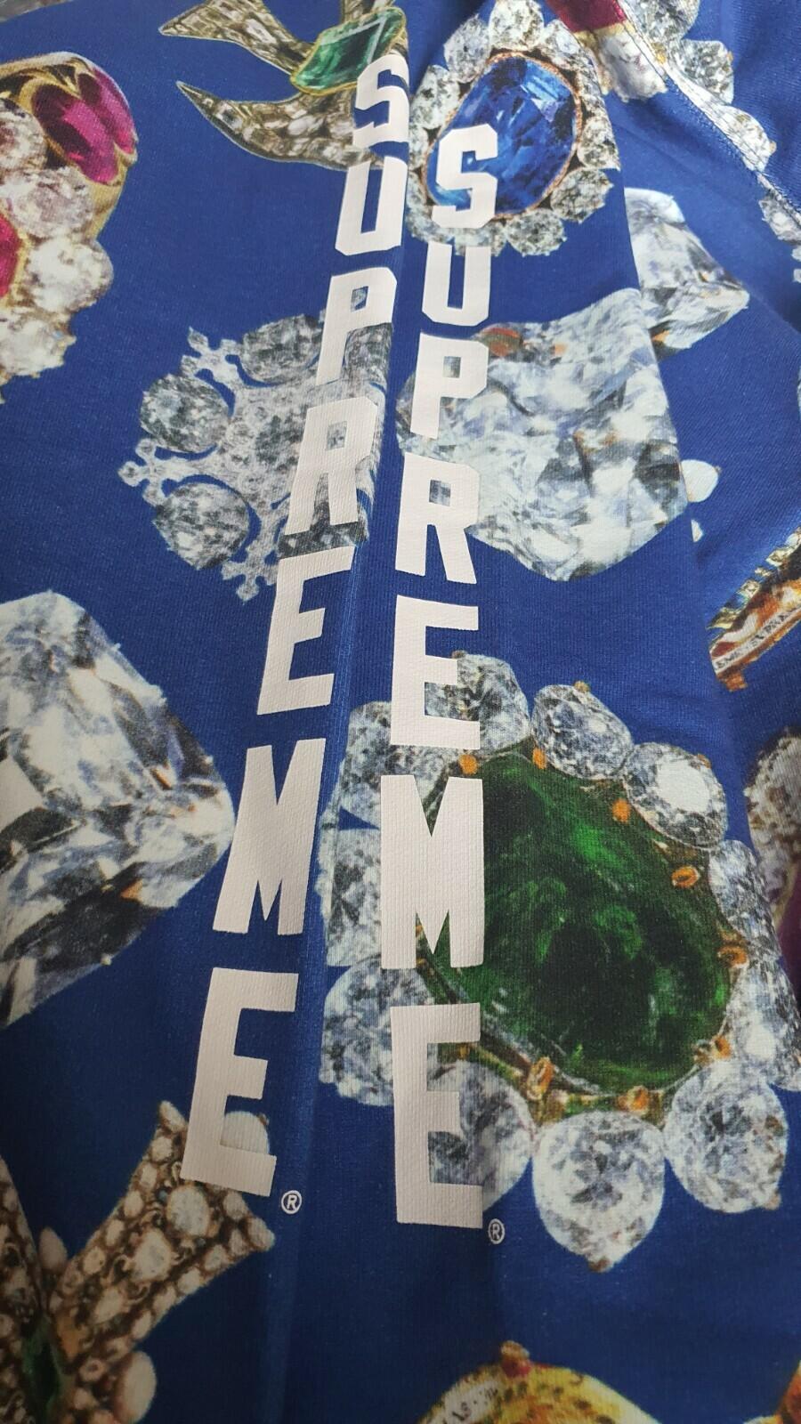 FW17 Supreme Jewels Kapuzenpullover Royalblau Größe M